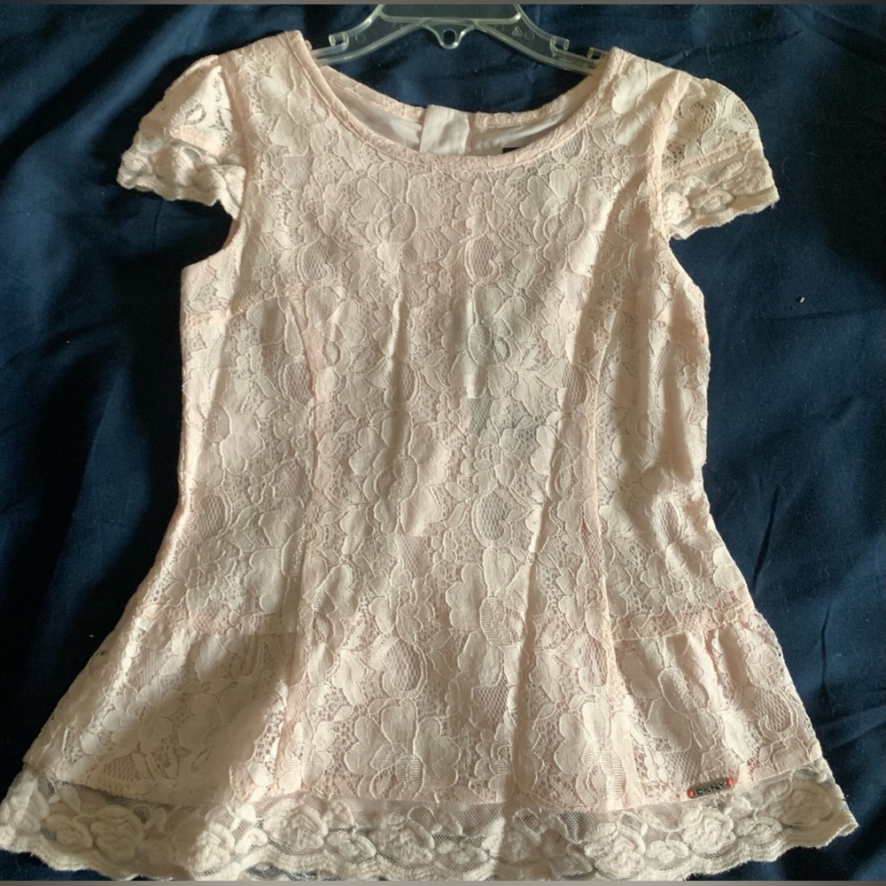 DKNY Blush Lace Top